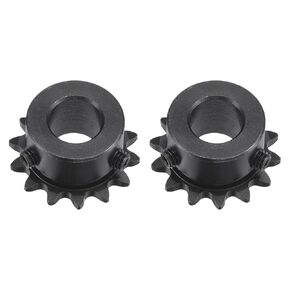 uxcell #25 Chain Roller Sprocket, 10mm Bore 1/4" Pitch 14 Tooth Single Strand Chain Sprocket, C45 Carbon Steel 25 Roller Chain Sprocket with Set Screws for ISO 04C Chain, 2Pcs