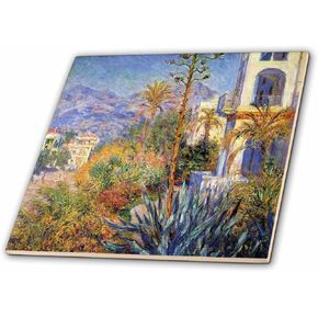 3dRose ct_204952_4 Print of Monet Painting Villas at Bordighera Ceramic Tile, 12"