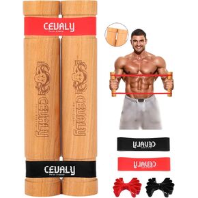 Rip Stick Workout Portable Home Gym Exercise Equipment Adjustable Resistance Bands, Wooden Handles, Liftstick for Upper Body, Shoulder and Joint Rehab (10 Rip Stick Bands Included)