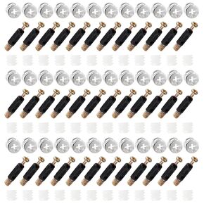 36 Sets 3-in-1 Furniture Connecting Kit, M6 x 35mm Cam Screw Dowel Screws, 15mm Cam Fitting Cam Lock Nuts, with Pre-Inserted Nuts for Cabinet Drawer Wardrobe