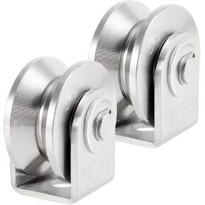 PINGEUI 2 حزمة 3 بوصة الفولاذ المقاوم للصدأ عجلة الأخدود V، عجلة الأخدود V مع قوس لبوابة انزلاق، بوابة المتداول، المسار المقلوب، الآلات الصناعية، سعة 882 رطلاً in Kuwait