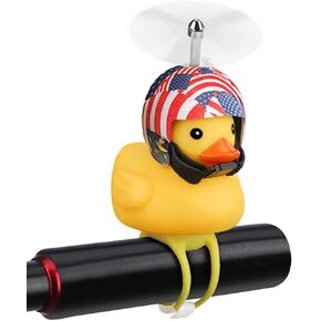 Duck Bike Bell, Rubber Duck Bicycle Accessories with LED Light, Cute Propeller Handlebar Bicycle Horns for Kids Toddler Children Adults Sport Outdoor