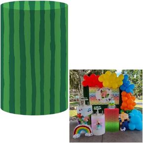 FiVan Baby Birthday Party Pedestal Cover Plinth Cover Rainbow Elastic Stretch Spandex Pedestal Cover for Metal Cylinder Stands NO-1988