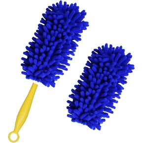 Reusable Duster Refills Compatible with Swiffer Duster Handle, Bafezoze Washable Duster Pads 4 Pack Blue (Handle Not Included)