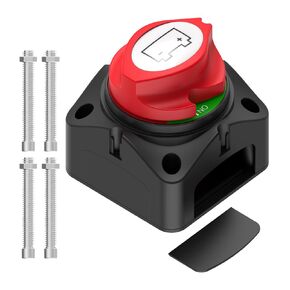 Battery Disconnect Switch, Malictele Battery Switch Top Post 275A Battery Disconnect Switch 12-48V Heavy-Duty Battery Disconnect Switch for Car Vehicle RV and Boat（On/Off）