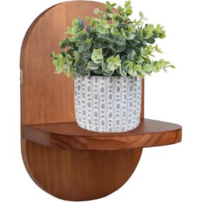 ARTORA Wall Mounted Plant Holder, Wooden Flower Pot Wall Hanging Shelf Black Indoor Outdoor Decorative Floating Shelves Planter Hanger Racks for Wall Bedroom Living Room Porch Balcony Decor (1 Pack) in Saudi Arabia