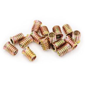 LBY 30pcs 5/16×20mm Threaded Inserts Nuts, Hex Socket Drive Furniture Flanged Screw-in Nut, Carbon Steel (Zinc Plated), Yellow