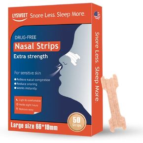 Sleep Nasal Strips for Less Snoring, Reducing snoring, Work Instantly to Breathe Better & Sleep Right, Extra Strength, Large 50 Ct, Tan