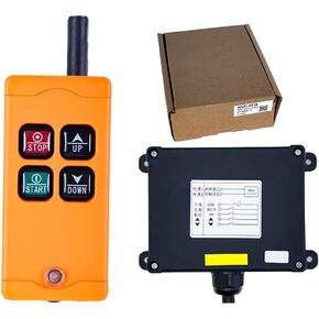 HB-2S Industrial Wireless crane remote control 12V 24V Lift Hoist Radio Switch Transmitter and Receiver (1 Transmitter + DC12-24V Receiver)