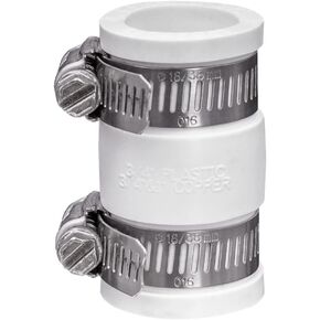 Fernco 1056-075 3/4-in. Flexible PVC Condensate Pipe Coupling for Plastic and Copper Plumbing Connections in White