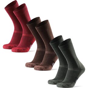 DANISH ENDURANCE Hiking Socks, Anti Blister Merino Wool Socks, Moisture Wicking Cushioned Crew Socks for Men & Women, 3-Pack