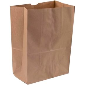 Heavy Duty Kraft Brown Paper Barrel Sack Bags, 57 lbs Basis Weight, 12 x 7 x 17 inches, 50 Count
