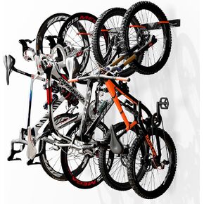YYR Bike Wall Mount Storage Rack, Bike Hangers for Garage, Heavy Duty Indoor Bicycle Organizer Holds Up to 260 LBS, 4 Metal Bike Hooks