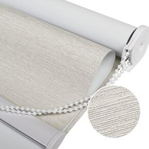 Joydeco 100% Blackout Roller Shade, Window Blind with Thermal Insulated, UV Protection Fabric, Total Blackout Roller Blind for Office and Home, Easy to Install, Beige,34" W x 75" H