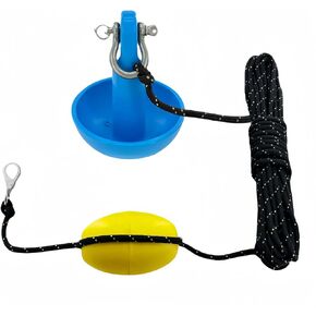 Marine Mushroom Anchor Kit 8 lb Blue PE Coated Kayak Anchor Accessories with 30 ft Rope for Fishing Kayaks, Canoe, Jet Ski, SUP Paddle Board and Small Boats