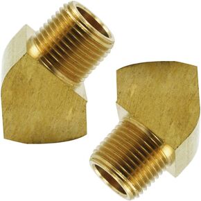 Legines 45 Degree Street Elbow 1/8" NPT Male x 1/8" NPT Female Brass Pipe Fitting (Pack of 2)