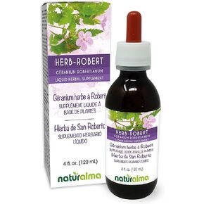 Naturalma Herb Robert (Geranium robertianum) herb with flowers Alcohol-free Tincture - 4 fl oz Liquid extract in drops - Herbal supplement - Vegan