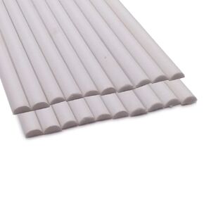 20pcs ABS Styrene Plastic Half Round Bar Rod 5mm Dia. 9.85" Long White