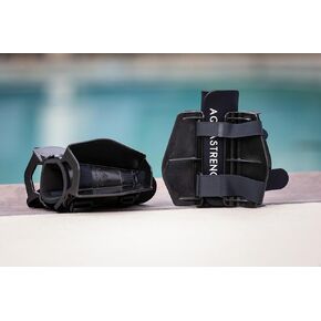 Resistance Fins | Increase Drag for Strength & Toning | Pool Fitness Water Leg Weights | Quick Start Guide and Online Programs. (ASYF - Yellow)