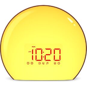 Magicteam Sunrise Alarm Clock Wake Up Clock Natural Sunset Simulation 21 Soothing Sounds Dual Alarm 6 Times Snooze 28 Ringtones Dimmable 12 Colors Night Light 10 Timer Options Adjustable Volume