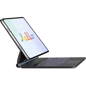 لوحة مفاتيح لجهاز iPad، لوحة مفاتيح بلوتوث لاسلكية لجهاز iPad Pro 12.9 بوصة 2022-6th / 2021-5th / 2020-4th / 2018-3rd، حافظة لوحة مفاتيح بحامل ناتئ عائم لجهاز iPad