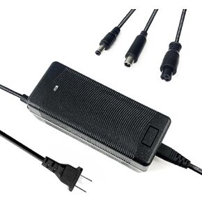 54.6V 2A 48V Lithium Battery Charger, Compatible with Chargers for Electric Scooters and Electric Bicycles of Various Brands. There are Three Plugs: DC 5.5×2.5mm/8mm RCA/8mm 3-Prong.