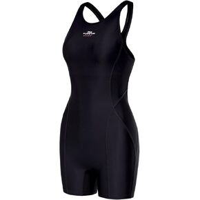 MY KILOMETRE Women's One Piece Swimsuits Swimming Suit for Women Boyleg Swimwear with Keyhole Back Purple Black Wine Red