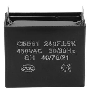 CBB61 Starting Capacitor Generator 450V AC 24uF 50/60Hz Motor Starting Capacitor Square Run Capacitors for 400/350/300/250VAC UL/RU Listed - Heat Resisting, Low Leakage, Low Loss and Low Impedance
