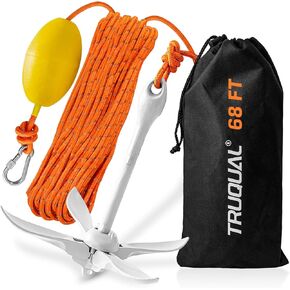Kayak Anchor | Jet Ski Anchor, Paddle Board Anchor, Small Boat Jetski and Canoe Anchors Accessories, PWC Anchor, 3.5 lbs Anchor Kit with 40ft Reflective Rope