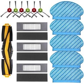 Main Brush Filter Mop Cloth Set For Ecovacs Deebot Ozmo 920 950 T5 N5 N8 T5 Max, T5 Power, T8/T8 AIVI/T8 Max/N7/N8+/N8 Pro/N8 Pro Plus/T9+, For Yeedi Vac 2 Hybrid Vacuum Cleaner Replacement Parts