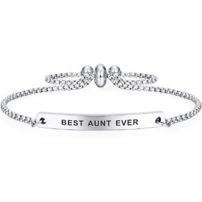 SOUSYOKYO Promoted to Aunt Est 2024 Gifts, Soon to be Auntie Bracelet Jewelry, Pregnancy Announcement Gift for New Aunt, First Time Expecting Auntie Present