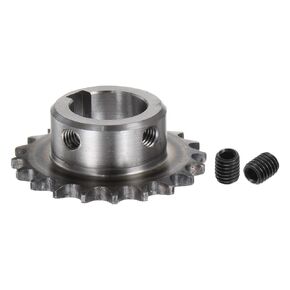uxcell ISO/DIN 06B-1 Roller Chain Sprocket B Type 25mm Bore, 3/8" Pitch, A3-Steel Single Strand Roller Sprocket Hardened 20 Tooth