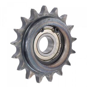 uxcell Chain Idler Sprocket, 12mm Bore 3/8" Pitch 17 Tooth Tensioner, Black Oxide Finish C45 Carbon Steel with Insert Single Bearing for ISO 06B Chains