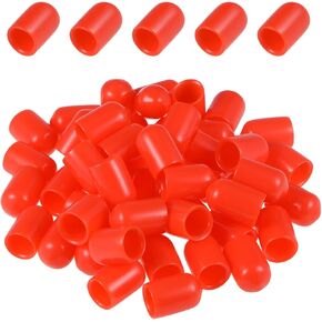DMiotech 50 Pack 5/8" ID Black Screw Thread Protectors Rubber End Caps Bolt Covers for Screw Bolt Furniture Pipe