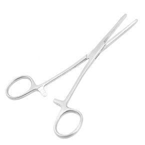 Rochester Carmalt Hemostatic Forceps with Cross Serrated Jaws and Longitudinal Grooves - Premium Stainless Steel - Self Locking Artery Hemostats (6.25 in. Curved Jaws)