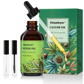 Castor Oil Natural Cold-Pressed,100% Pure,Moisturizing for Skin, Hair Care, Eyelash Growth Serum, Perfect for Massage(4 fl oz/ 118 ml)