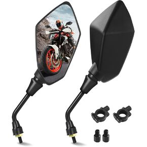 Motorcycle Mirrors for Handlebars, 10MM ATV Mirrors, 360° Swivel Side Rearview Mirrors for Motorcycles/Bikes/Scooters/Four Wheelers