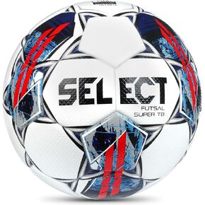 SELECT Futsal Super TB V22 Futsal Ball, White/Red/Blue, Senior/4