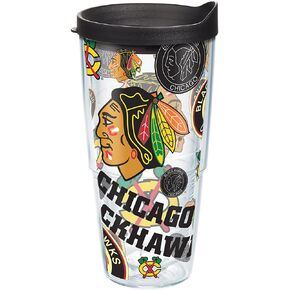 Tervis Made in USA Double Walled NHL Chicago Blackhawks Insulated Tumbler Cup Keeps Drinks Cold & Hot, 24oz, All Over
