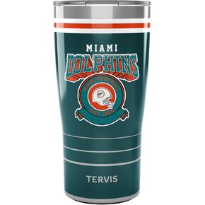كوب معزول من Tervis NFL Miami Dolphins-Vintage، 20oz، من الفولاذ المقاوم للصدأ