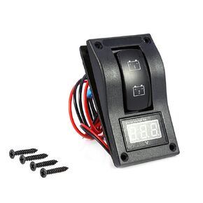 Akozon Marine Boat Voltmeter LED Dual Battery Test Panel Rocker Switch ON-Off-ON 12V DC