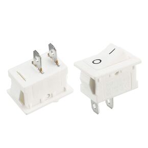 uxcell 5pcs AC 250V/6A 125V/10A 2P ON/OFF 2 Position Snap-in Boat Rocker Switch White