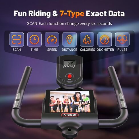 دراجة تمرين أنشير، دراجات ثابتة للمنزل، دراجة ثابتة مع شاشة LCD، دراجة تدور مع دولاب موازنة ثقيل، يتم تركيب الدراجة الداخلية في غضون 20 دقيقة، مثالية لحرق القلب in Kuwait