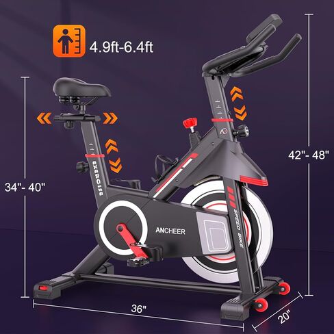 دراجة تمرين أنشير، دراجات ثابتة للمنزل، دراجة ثابتة مع شاشة LCD، دراجة تدور مع دولاب موازنة ثقيل، يتم تركيب الدراجة الداخلية في غضون 20 دقيقة، مثالية لحرق القلب in Kuwait