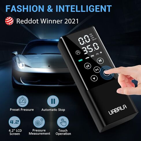 منفاخ الإطارات، ضاغط هواء محمول 2 في 1، مضخة إطارات لاسلكية أسرع 2X مع مقياس ضغط الإطارات، شاحن USB سريع، مضخة هواء مع ضوء LED للسيارة والدراجات والدراجات النارية والكرة (محدثة) in Kuwait