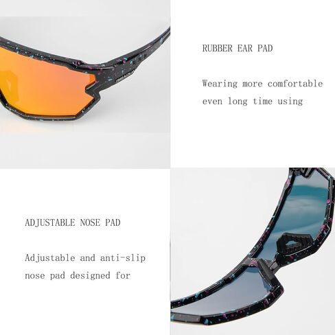 نظارات شمسية مستقطبة للأطفال لركوب الدراجات 3 عدسات 8-14 سنة للأولاد والبنات ورياضات البيسبول الناعمة in Kuwait