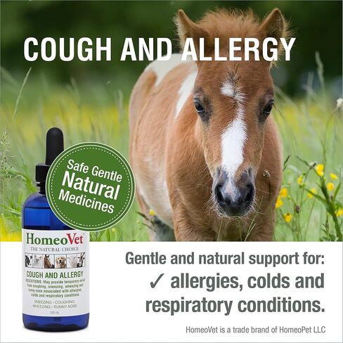 HomeoVet EquioPathics Cough and Allergy, Natural Allergy Medication for Large Animals, 120 Milliliters in Kuwait