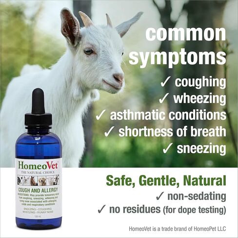 HomeoVet EquioPathics Cough and Allergy, Natural Allergy Medication for Large Animals, 120 Milliliters in Kuwait