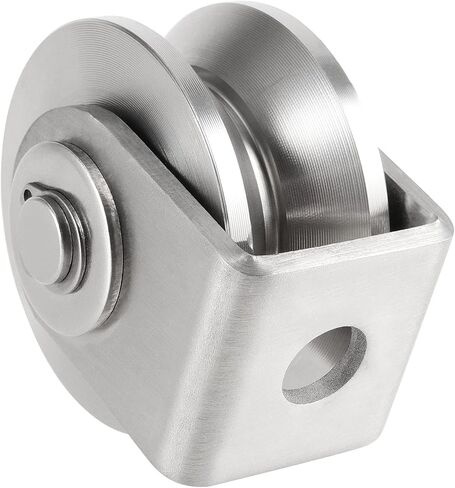 PINGEUI 2 حزمة 3 بوصة الفولاذ المقاوم للصدأ عجلة الأخدود V، عجلة الأخدود V مع قوس لبوابة انزلاق، بوابة المتداول، المسار المقلوب، الآلات الصناعية، سعة 882 رطلاً in Kuwait