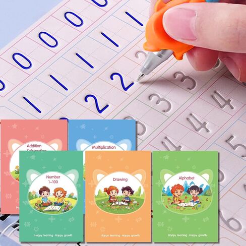 دفتر التأليف السحري، كتاب الكتابة اليدوية المحفور لمرحلة ما قبل المدرسة للأطفال، كتاب التأليف والنشر السحري القابل لإعادة الاستخدام، لمساعدة الأطفال على تحسين حبر الكتابة اليدوية in Saudi Arabia